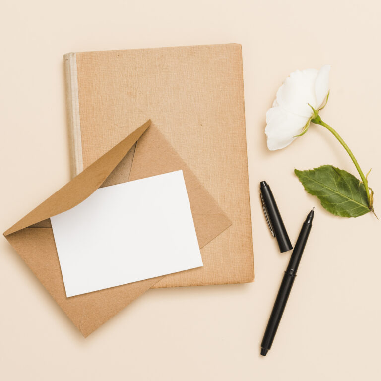top-view-envelope-flower-book